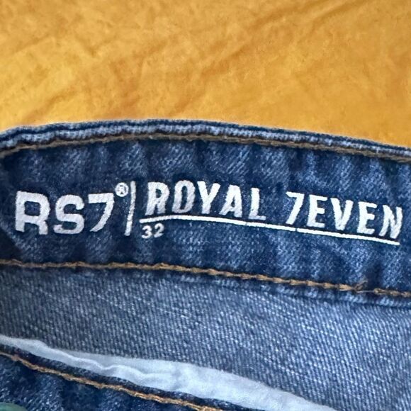 Royal 7even Distressed Blue Denim Jean Shorts 32 - Picture 6 of 6
